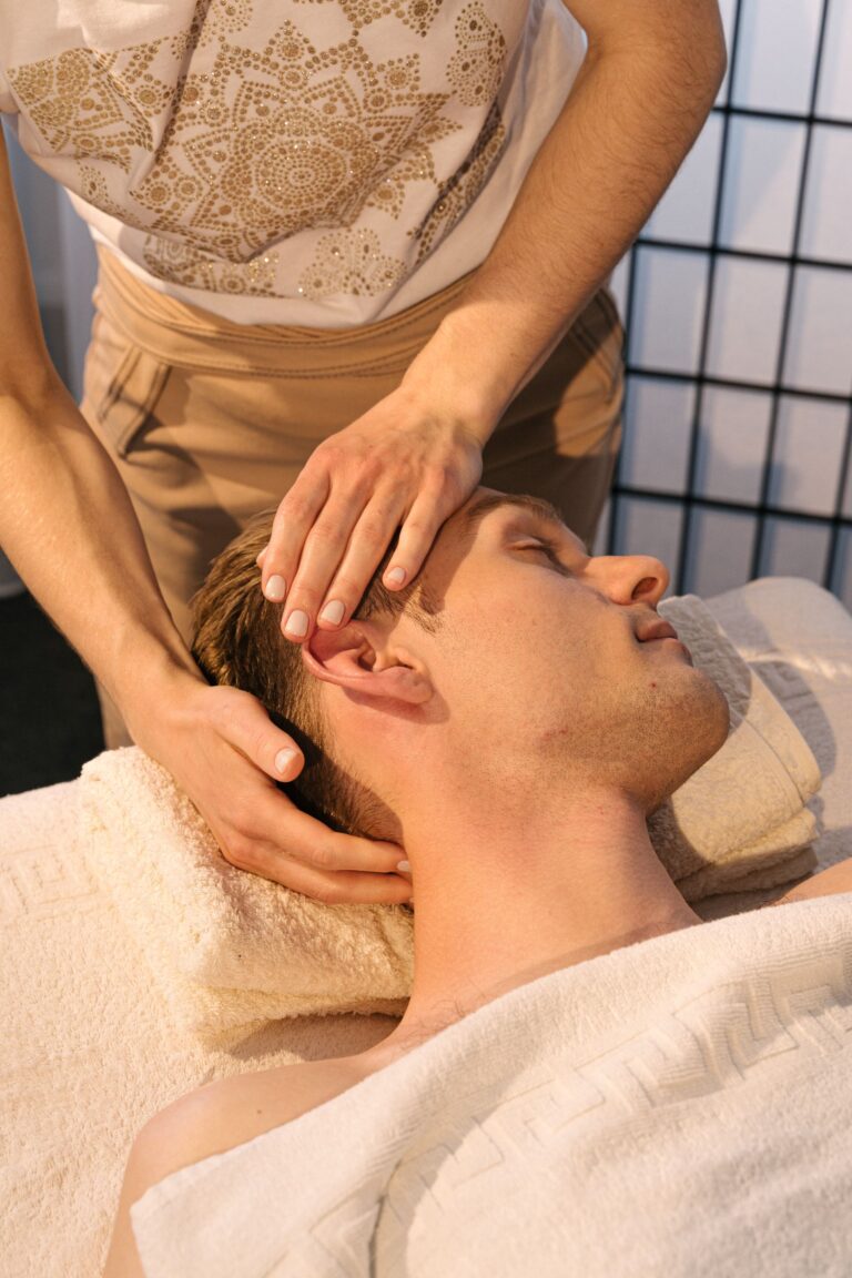 Man relaxing on a massage table